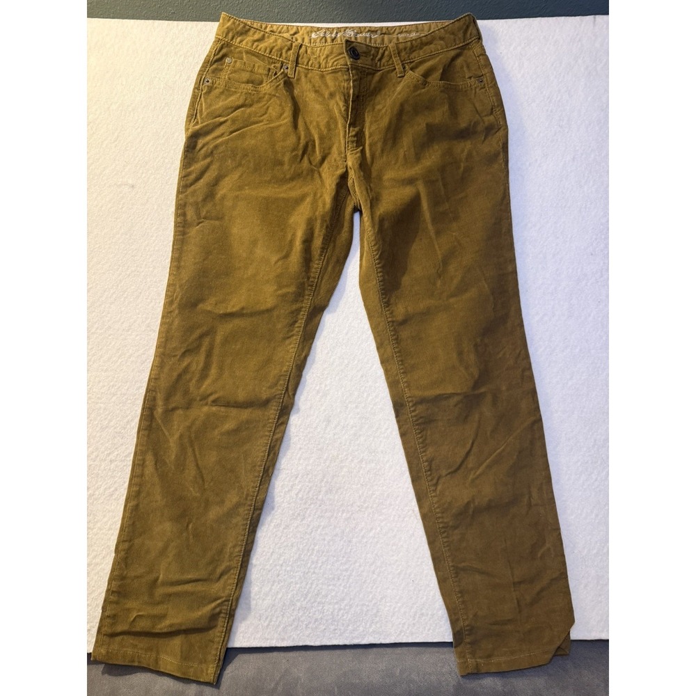 Eddie Bauer Boyfriend Fit Corduroy Pants Women's Camel Brown Straight Leg Casual